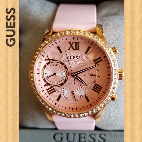GUESS NWT Women's Watch Pink Gold Rose - Picture 7 of 8